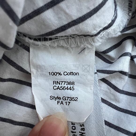 Madewell Ruffled Lace-Up Top in Stripe Gray Size XS - Picture 9 of 13